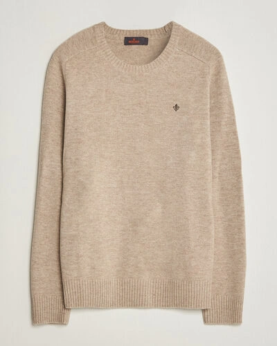 Morris Hertford Lambswool Crew Neck Khaki