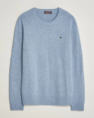 Morris Hertford Lambswool Crew Neck Blue