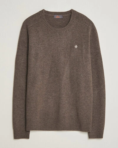 Morris Hertford Lambswool Crew Neck Brown