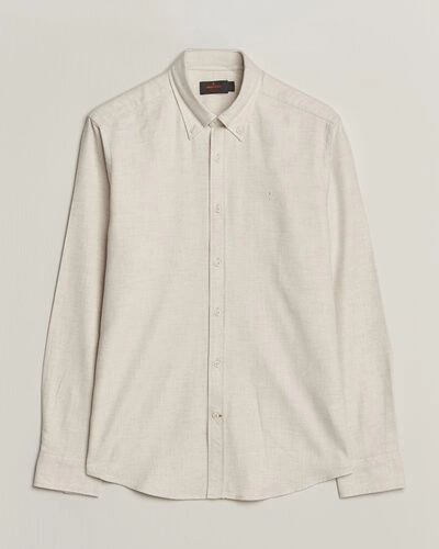 Morris Flannel Herringbone Shirt Off White