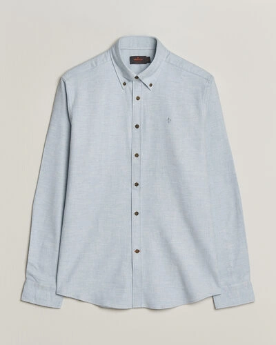 Morris Flannel Herringbone Shirt Light Blue