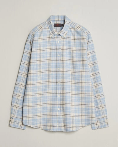 Morris Flannel Mouliné Shirt Light Blue