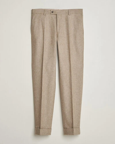 Morris Flannel Suit Trousers Khaki