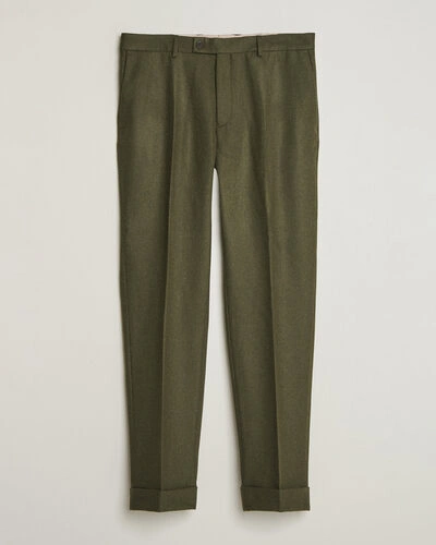 Morris Flannel Suit Trousers Green