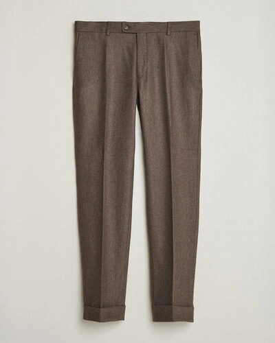 Morris Flannel Suit Trousers Brown