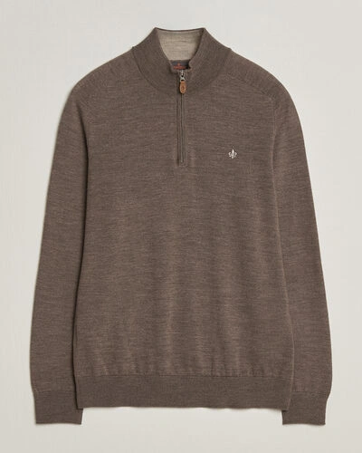 Morris John Merino Half Zip Brown