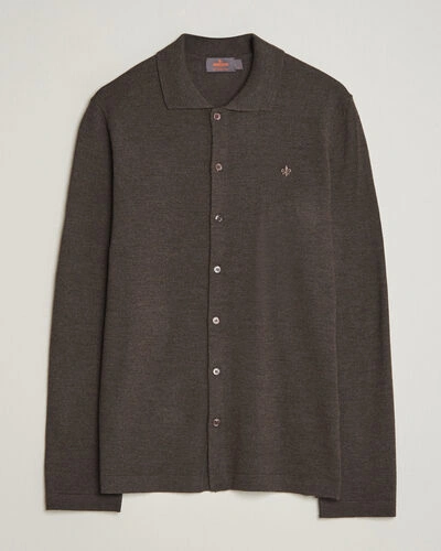Morris Merino Shirt Cardigan Brown