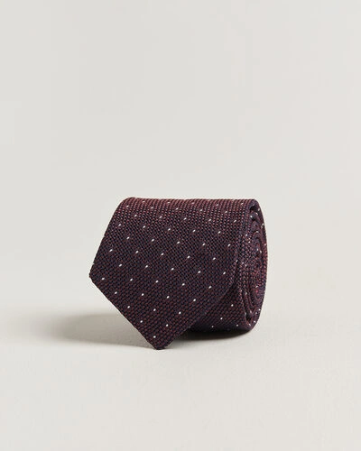 Amanda Christensen Silk Grenadine Dot 8cm Tie Wine