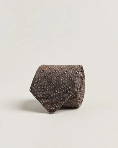 Amanda Christensen Silk Bourette Paisley 8cm Tie Brown