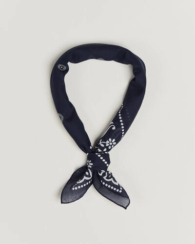 Amanda Christensen Cotton Voile Printed Flower Bandana Navy