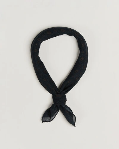 Amanda Christensen Wool Printed Paisley Bandana Navy