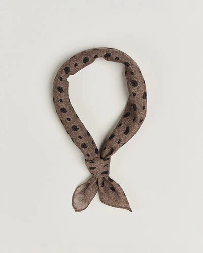 Amanda Christensen Wool Printed Paisley Bandana Beige
