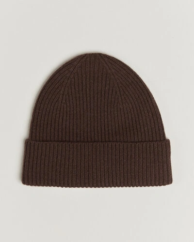 Amanda Christensen Rib Knitted Merino Wool Cap Brown