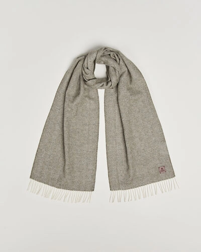 Amanda Christensen Wool Herringbone Scarf Green