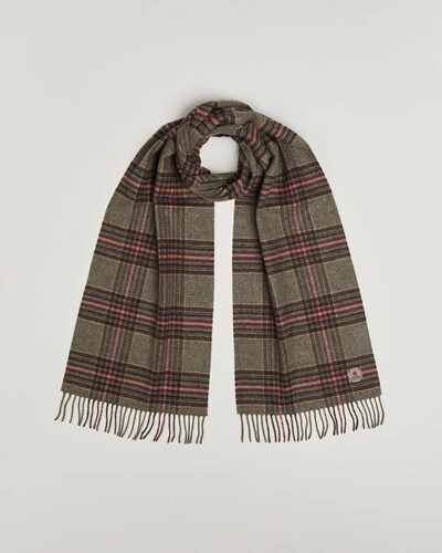 Amanda Christensen Wool Check Scarf Green