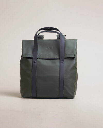 RAINS 2 Way Tote Backpack Black Green
