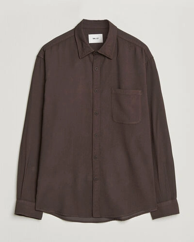 NN07 Deon Viscose Shirt Deep Truffle