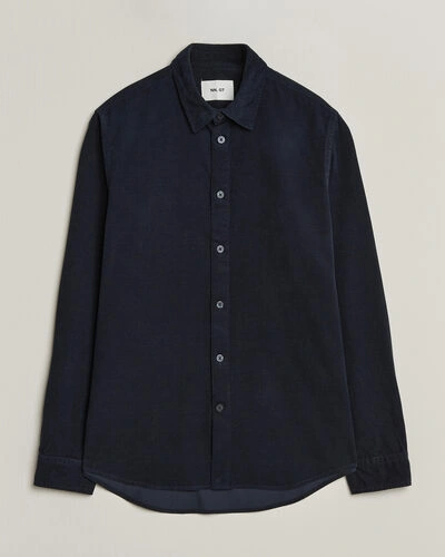 NN07 Asher Baby Cord Shirt Navy Blue