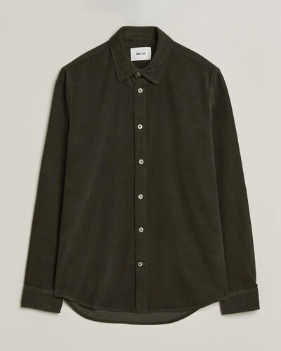 NN07 Asher Baby Cord Shirt Capers Green