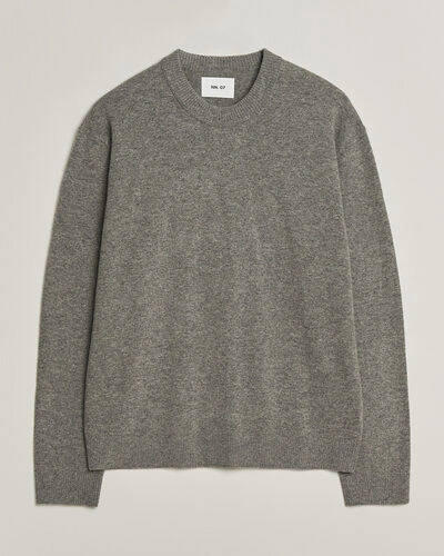 NN07 Raz Lambswool Knitted Sweater Grey Melange