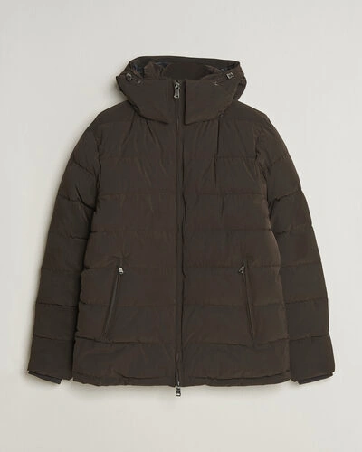 Oscar Jacobson Hooded Puffer Jacket Brown