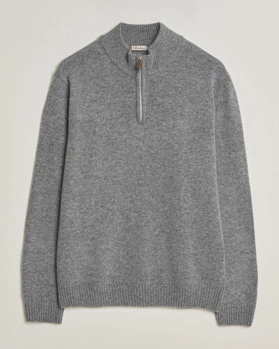 Stenströms Brushed Merino Half-Zip Grey