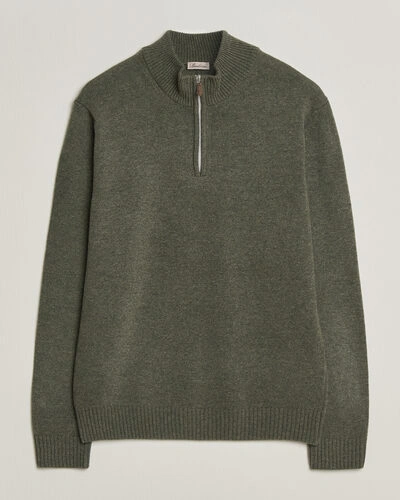 Stenströms Brushed Merino Half-Zip Green