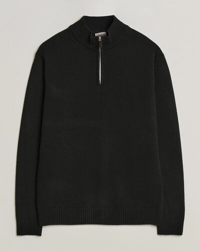 Stenströms Brushed Merino Half-Zip Black