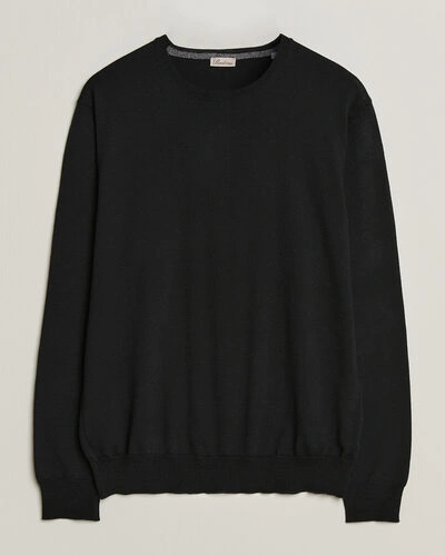Stenströms Merino Patch Crew Neck Black
