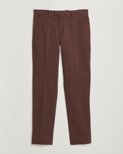 Briglia 1949 Slim Fit Cotton Stretch Trousers Burgundy