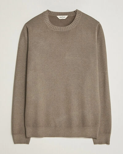 Gran Sasso Wool/Cashmere Washed Crew Neck Brown Melange