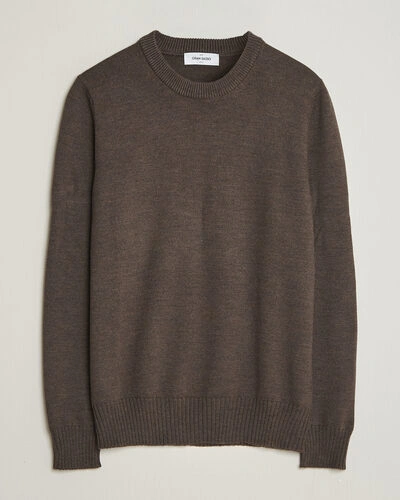 Gran Sasso Merino Knitted Crew Neck Brown Melange