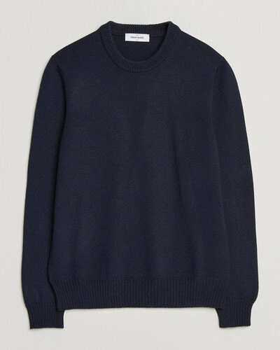 Gran Sasso Merino Knitted Crew Neck Navy