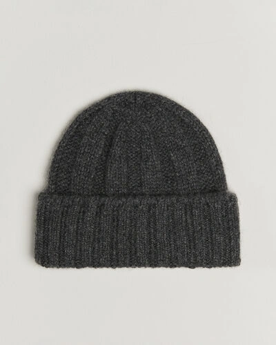 BEAMS PLUS Cashmere Rib Beanie Grey