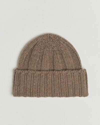 BEAMS PLUS Cashmere Rib Beanie Camel