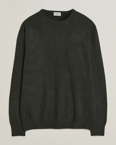 Morgano Wool/Cashmere Crewneck Dark Green