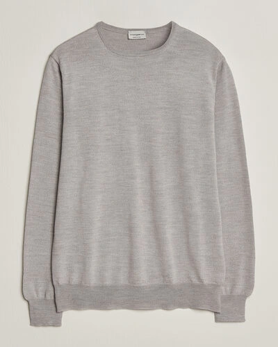 Morgano Extra Fine Merino Wool Crewneck Light Grey