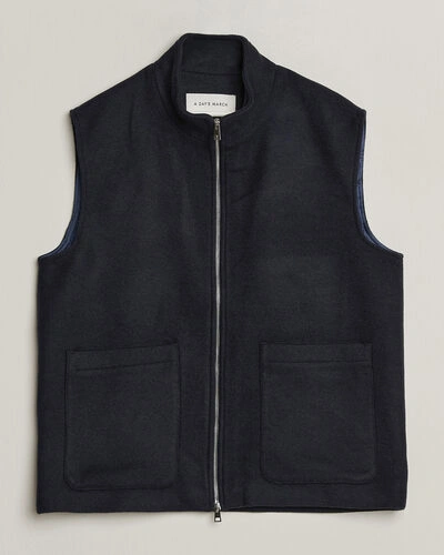 A Day's March Canora Lined Wool Vest Navy