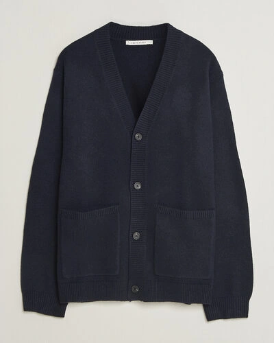 A Day's March Jarrow Lambswool Cardigan Navy