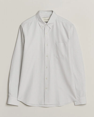 A Day's March Classic Flag Striped Oxford Shirt Grey/White