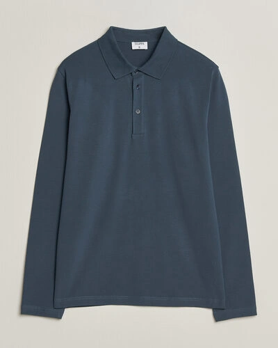 Filippa K Luke Lycra Polo Shirt Stone Blue