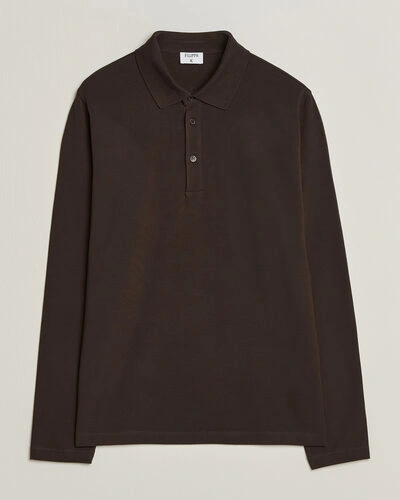 Filippa K Luke Lycra Polo Shirt Dark Chocolate