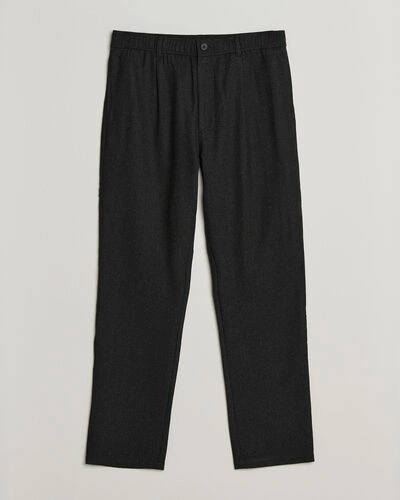Samsøe Samsøe Bertil Flannel Drawstring Trousers Black Melange