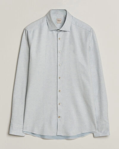 Stenströms Slimline Flannel Shirt Light Blue