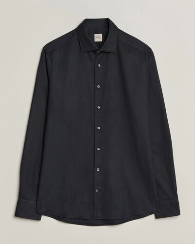 Stenströms Slimline Flannel Shirt Black