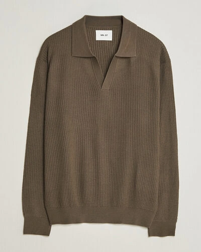 NN07 Nate Wool Knitted Polo Mable Husk