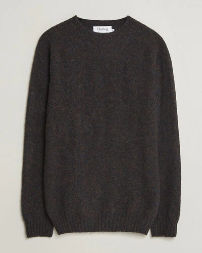 Harley Of Scotland Brushed Supersoft Lambswool Crewneck Volcano