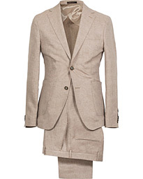  Einar Linen Patch Pocket Suit Khaki