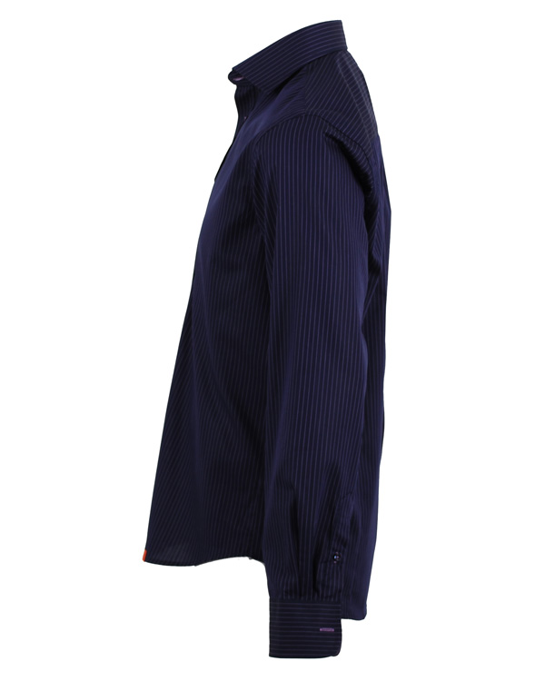 Herr | Skjortor | Oscar of Sweden | Skjorta Slim Fit Marin Botten Lila Rand L
