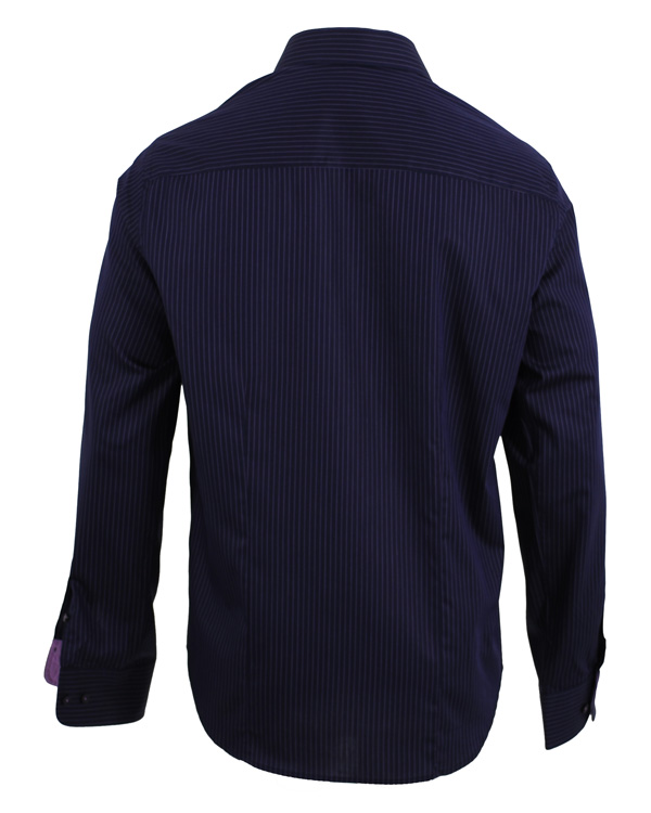 Herr | Skjortor | Oscar of Sweden | Skjorta Slim Fit Marin Botten Lila Rand L
